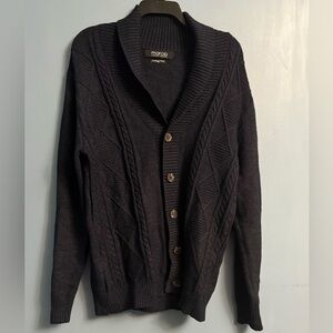 Men's Black Cable Knit Sweater